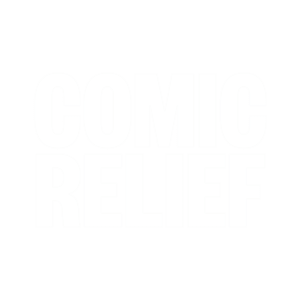 comic relief logo white