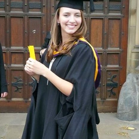 Amy graduating from her masters